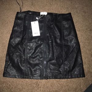 Black faux leather skirt